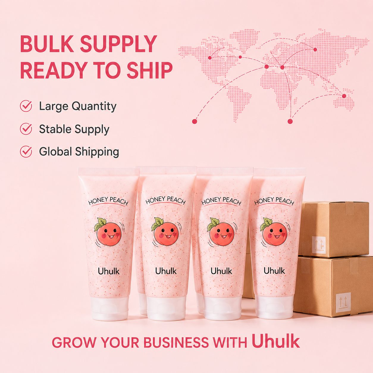 Uhulk Honey Peach Smoothing Body Scrub
