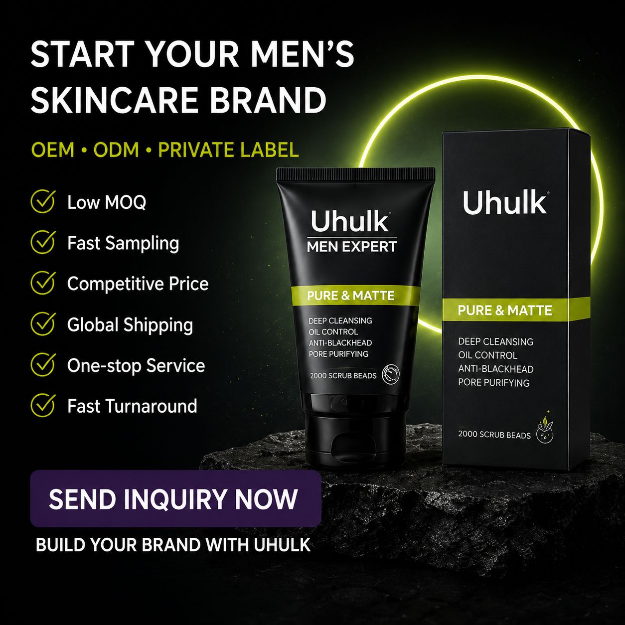 Uhulk Men Charcoal Purifying Face Wash