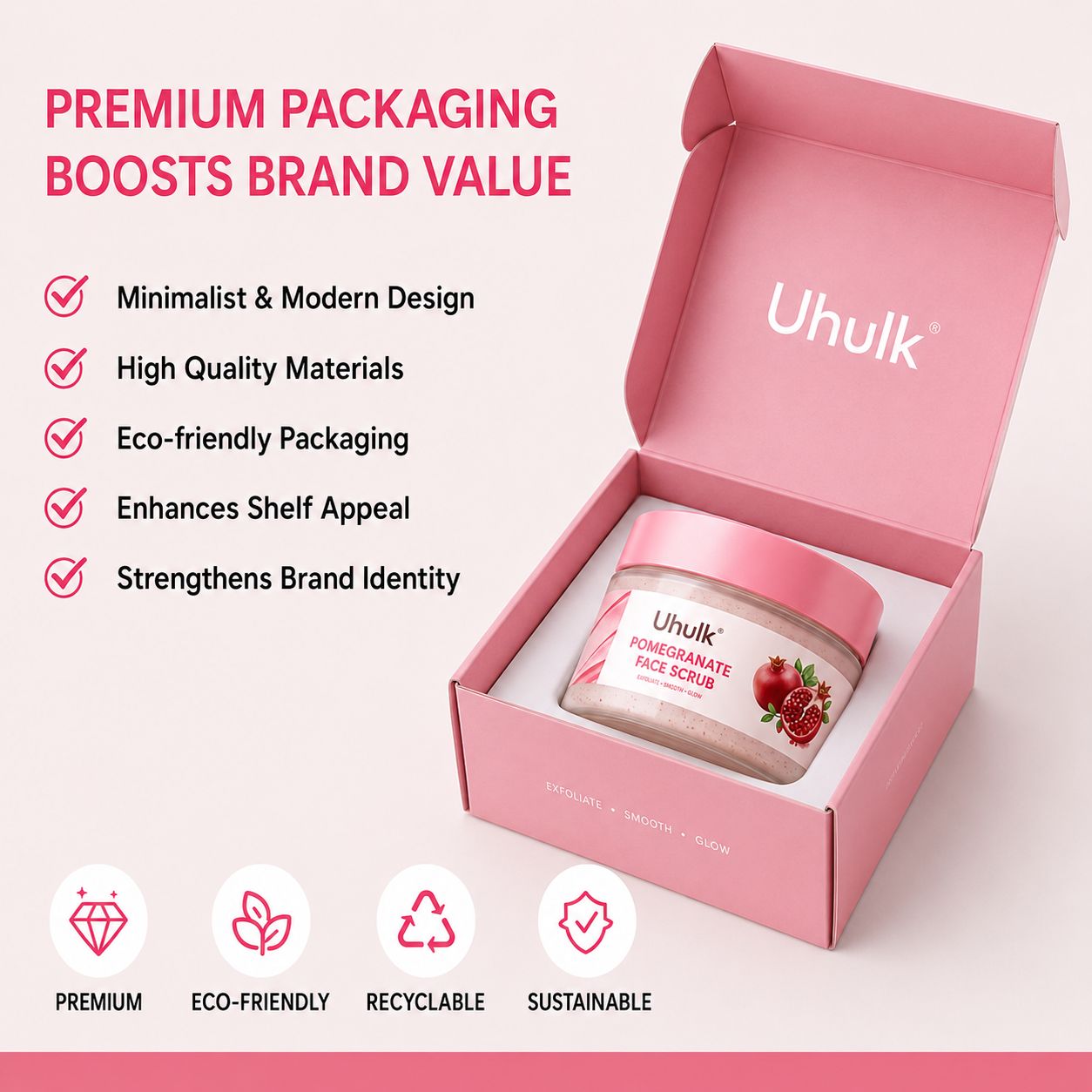 Uhulk Pomegranate Glow Face Scrub