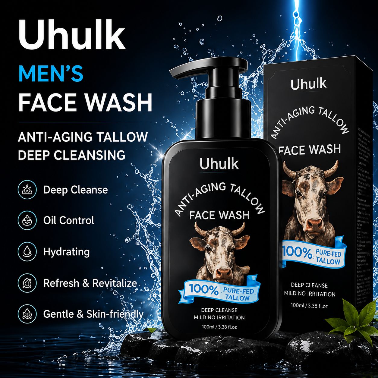 Uhulk Men Tallow Deep Clean Face Wash