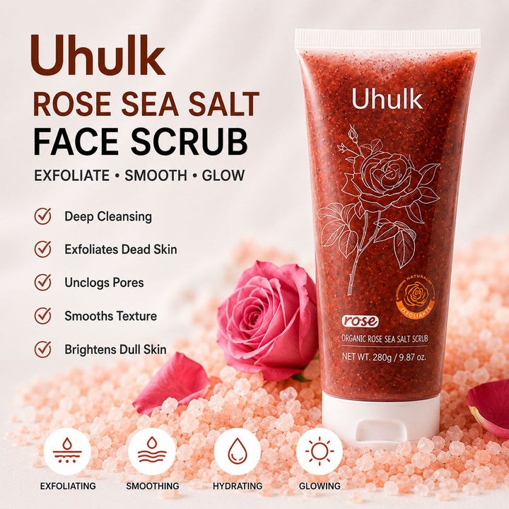 Uhulk Rose Sea Salt Exfoliating Face Scrub