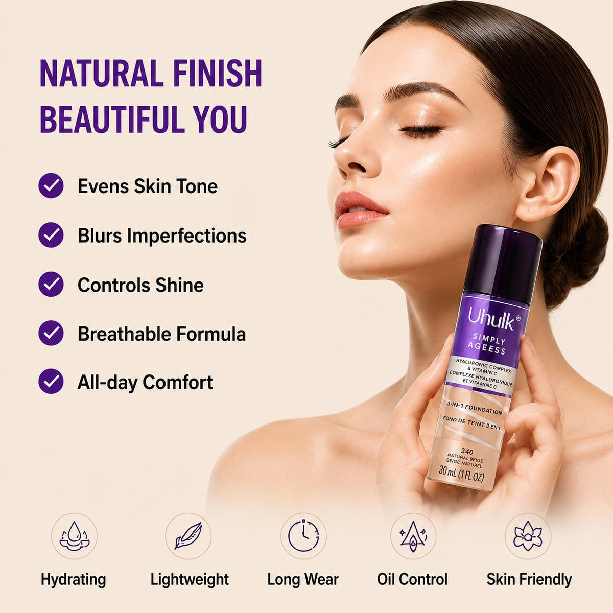 Uhulk AgeLess 3-in-1 Foundation