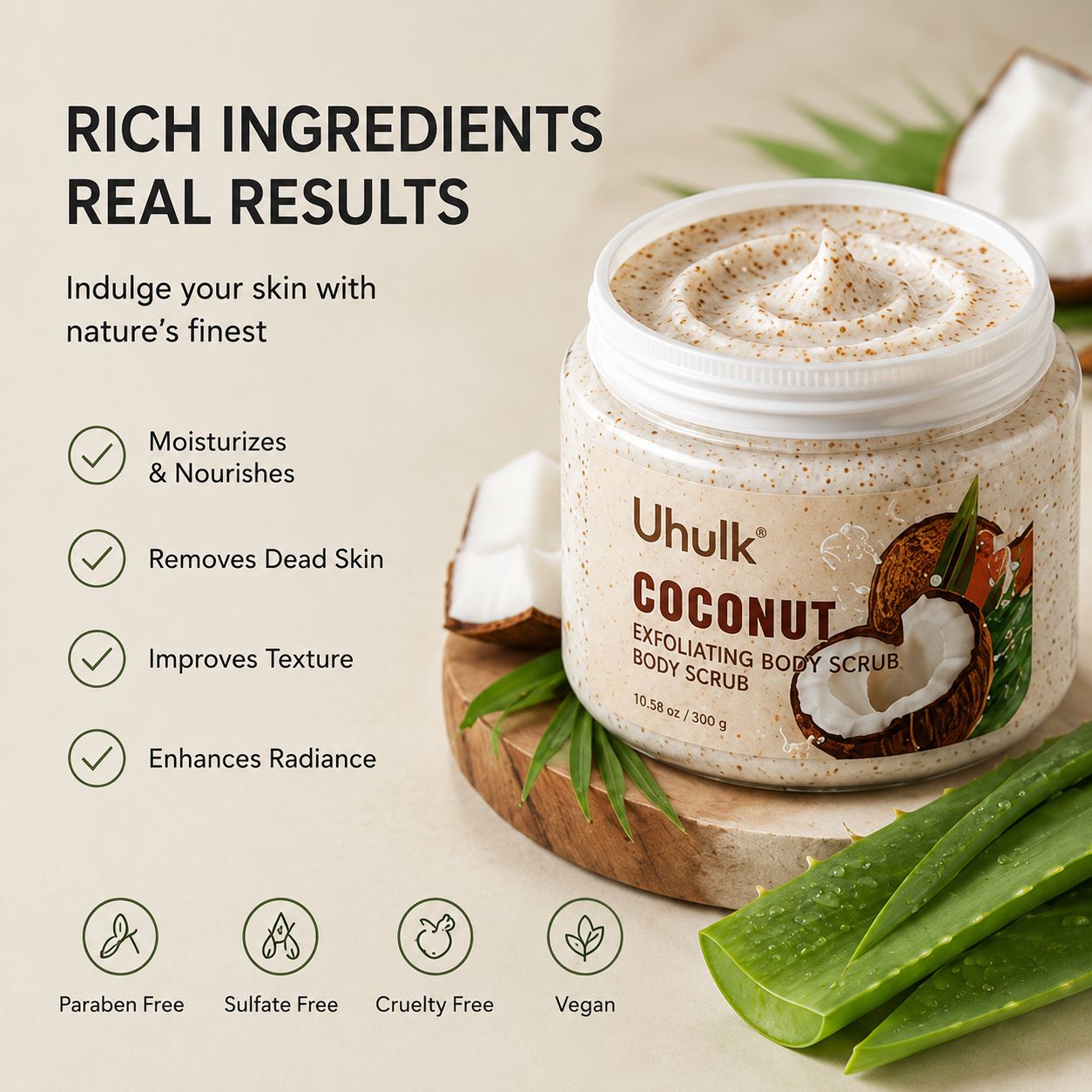 Uhulk Coconut Exfoliating Body Scrub