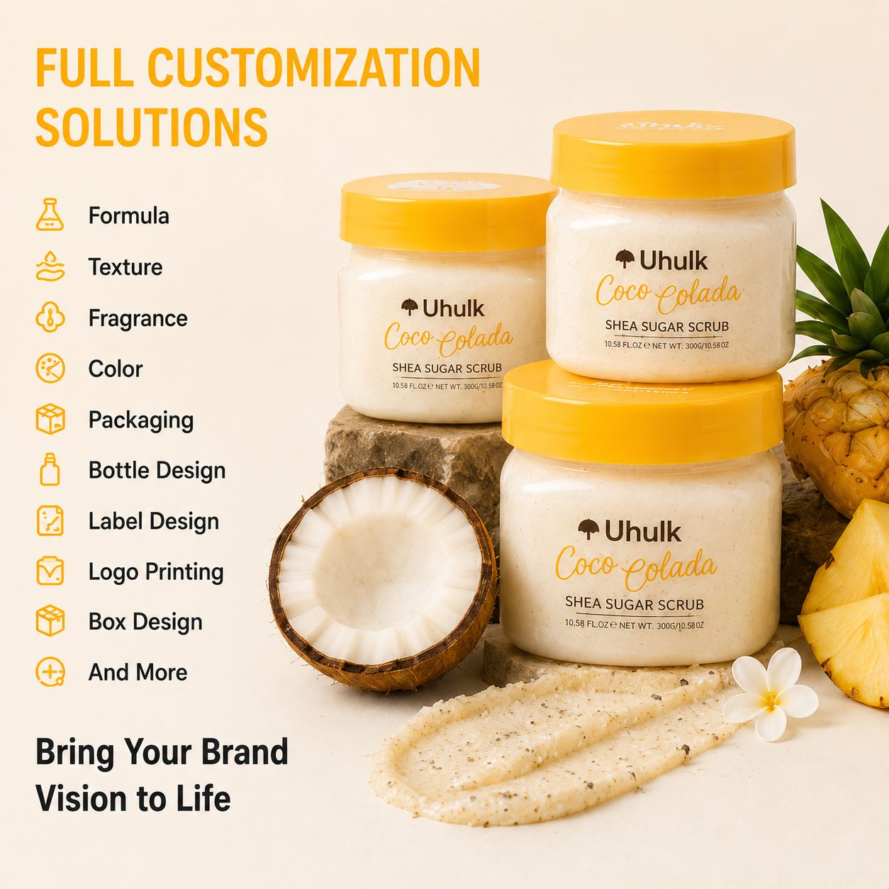 Uhulk Coco Colada Smoothing Face Scrub
