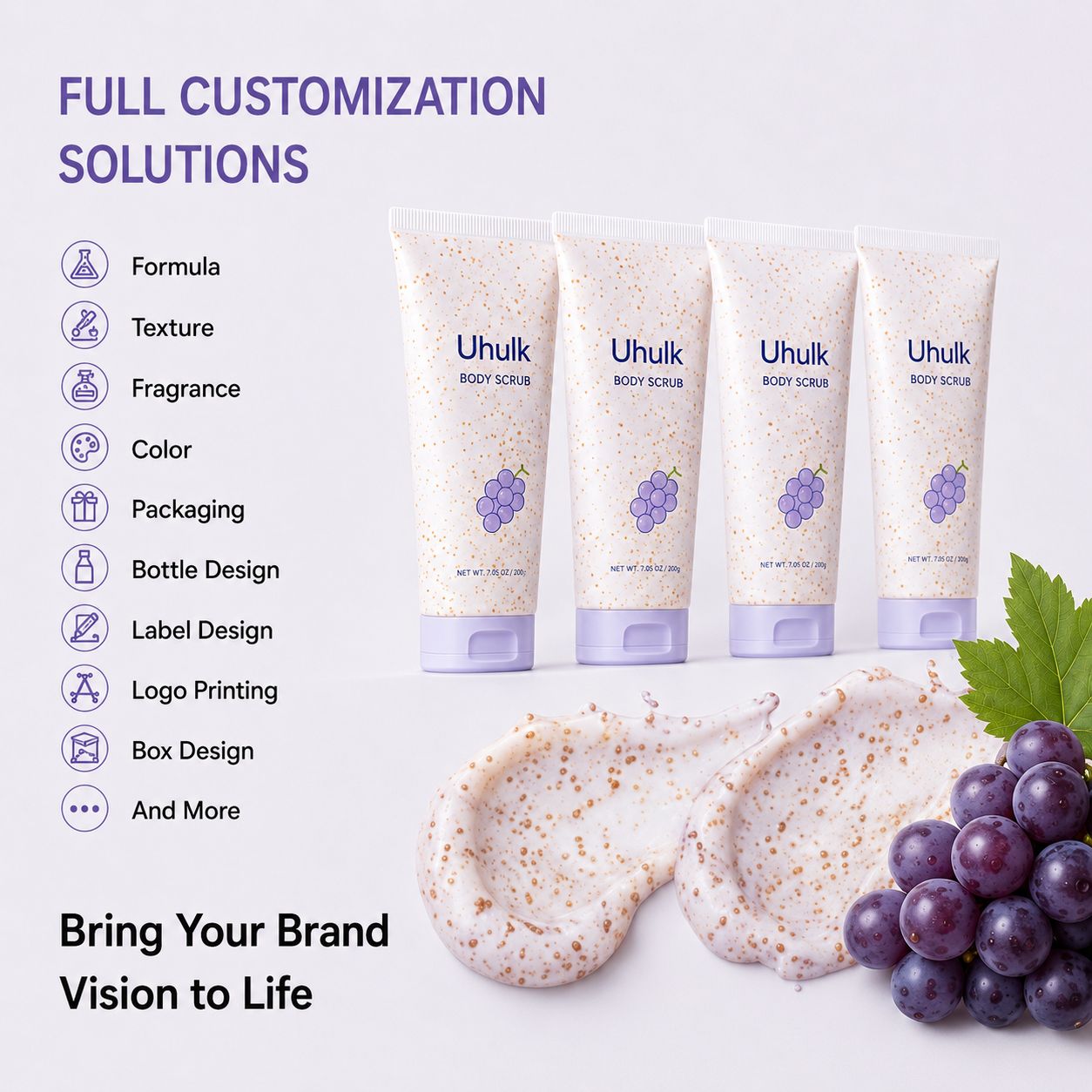 Uhulk Grape Brightening Body Scrub