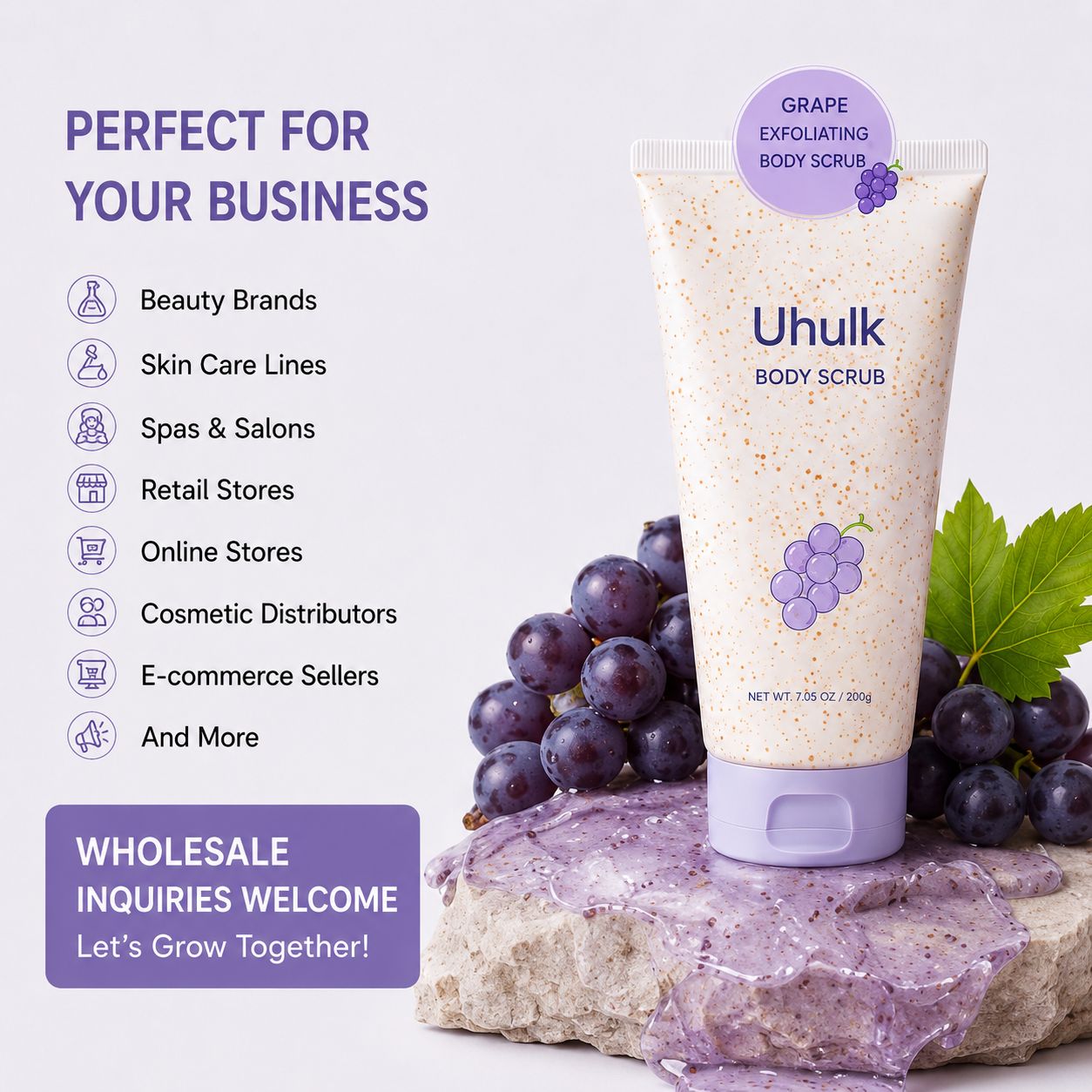 Uhulk Grape Brightening Body Scrub