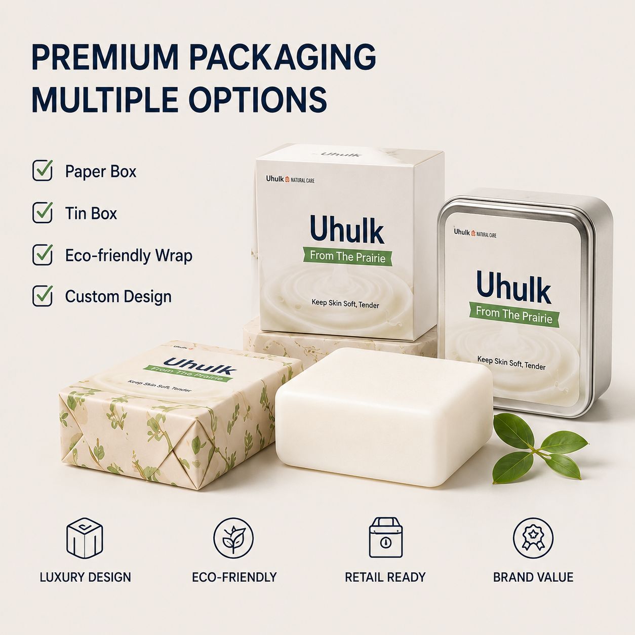 Uhulk Natural Goat Milk Bar Soap