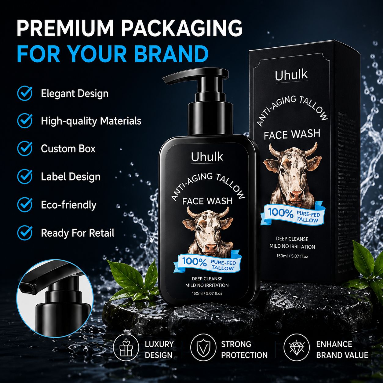 Uhulk Men Tallow Deep Clean Face Wash