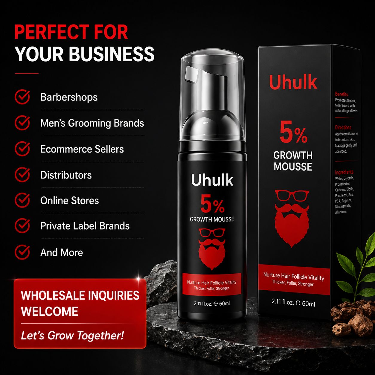 Uhulk Growth Boost Beard Mousse