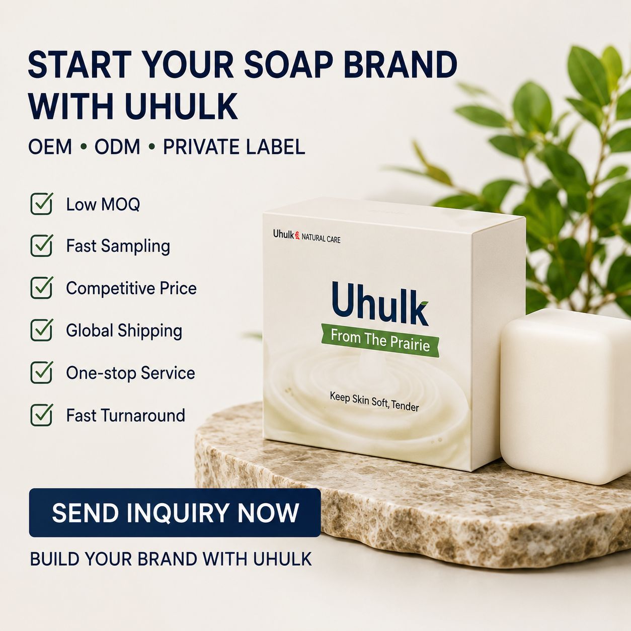Uhulk Natural Goat Milk Bar Soap