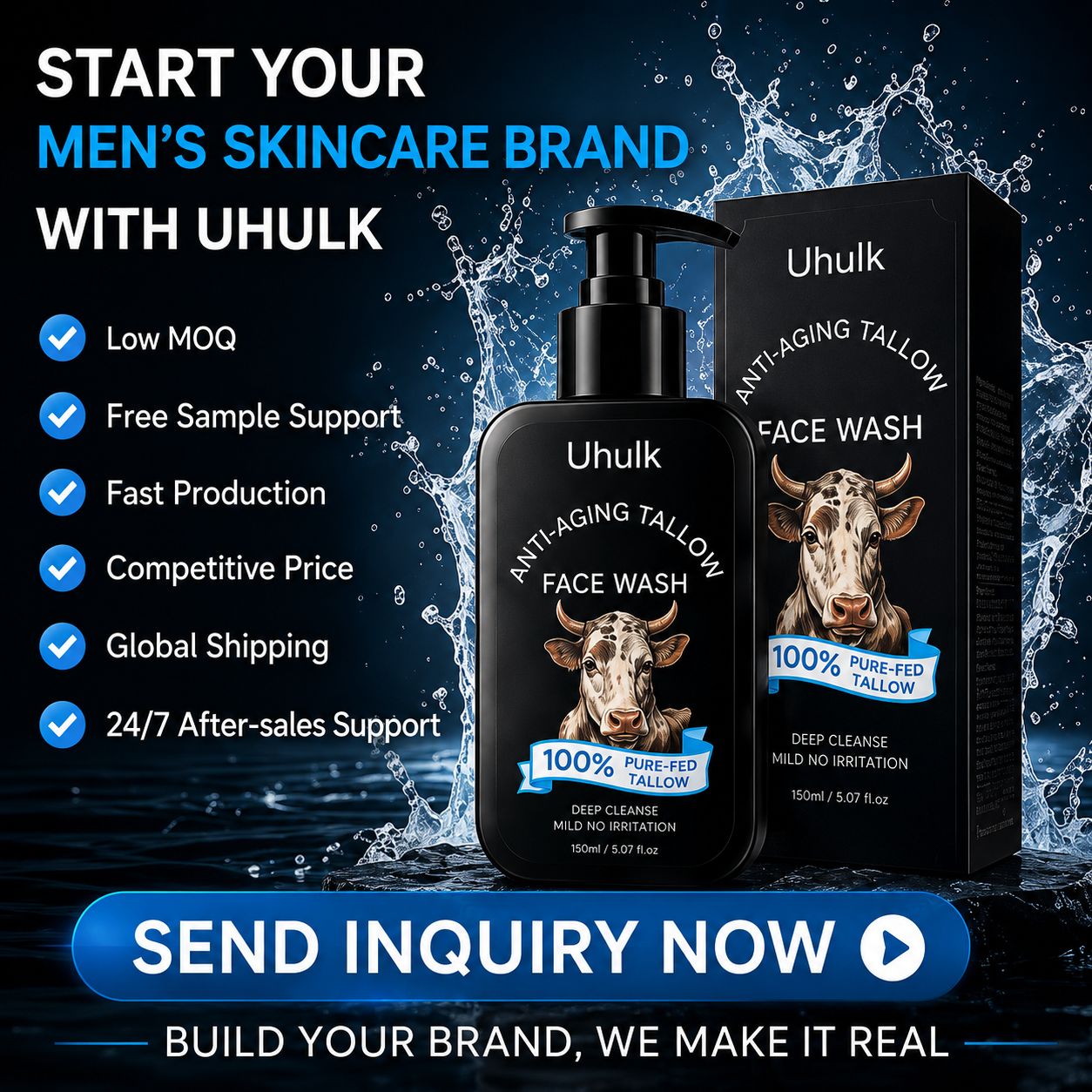Uhulk Men Tallow Deep Clean Face Wash